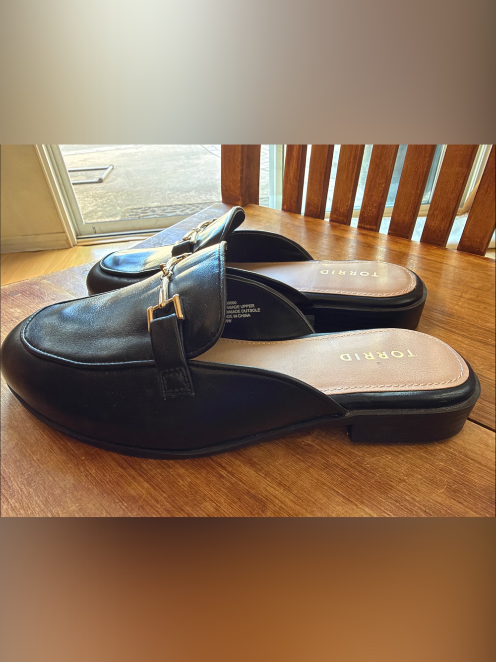 torrid Black Slip-On Loafers with Gold Hardware